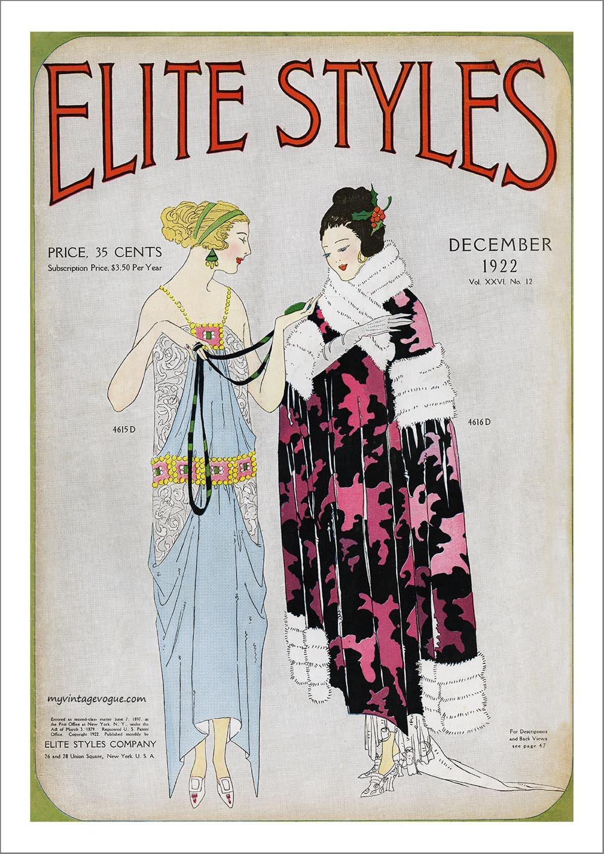 ELITE STYLES POSTER: Vintage Fashion Cover Art - Pimlico Prints