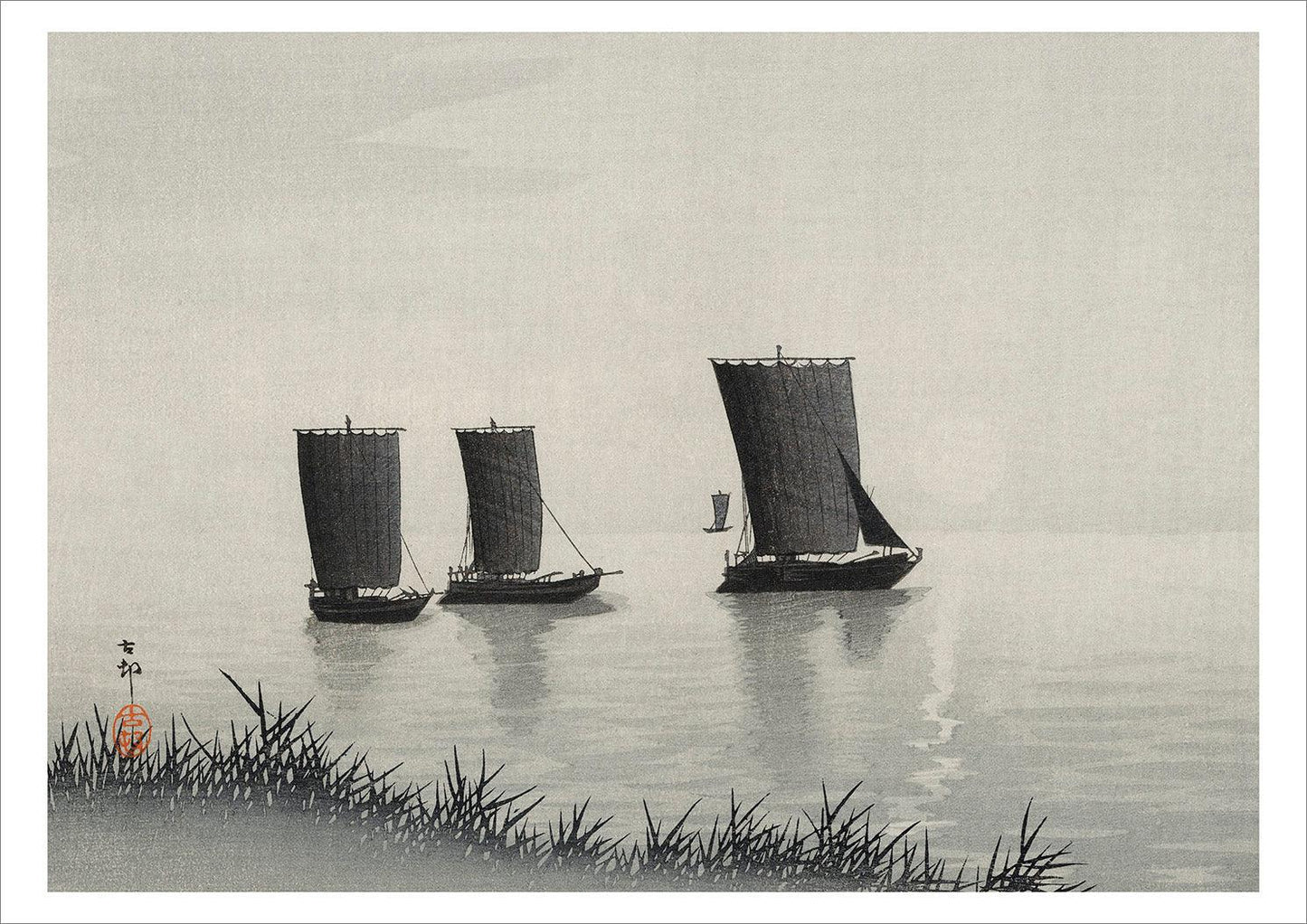 FISHING BOATS PRINT: Vintage Ohara Koson Artwork - Pimlico Prints