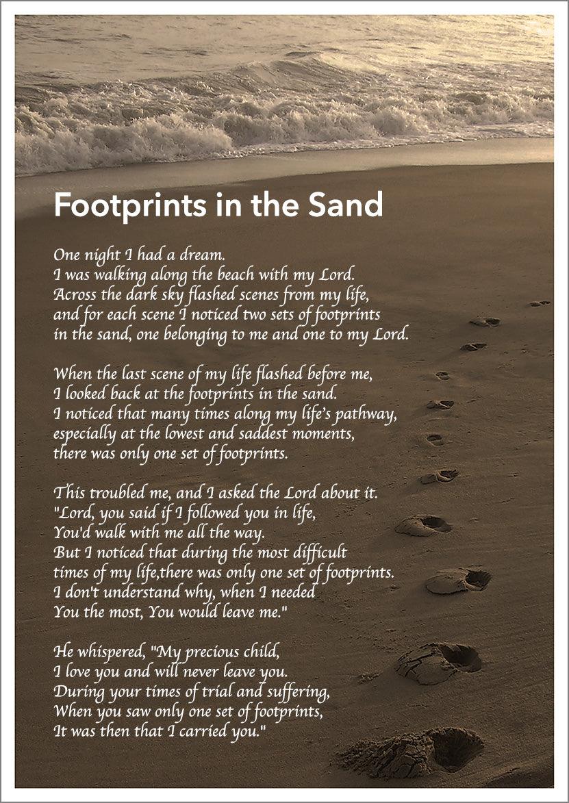 FOOTPRINTS POEM PRINT: Footprints in the Sand Poetry Art – Pimlico Prints