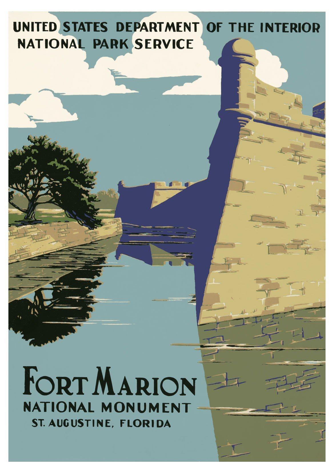 FORT MARION POSTER: Vintage National Parks Travel Advert - Pimlico Prints