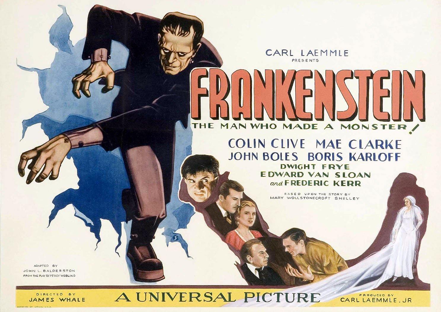 FRANKENSTEIN FILM POSTER: Monster Movie Poster - Pimlico Prints