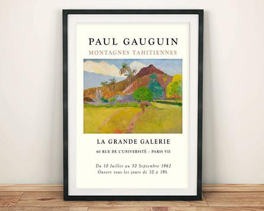 GAUGUIN POSTER: Tahitian Mountains Exhibition Print - Pimlico Prints