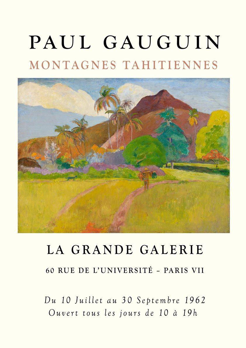 GAUGUIN POSTER: Tahitian Mountains Exhibition Print - Pimlico Prints