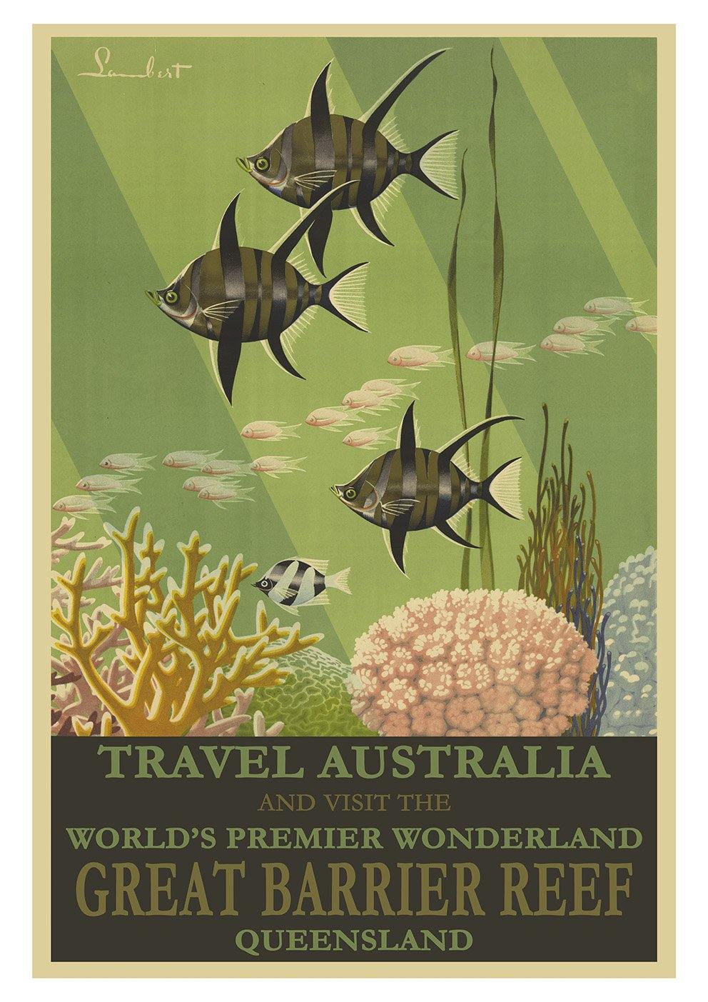 GREAT BARRIER REEF POSTER: Vintage Australia Travel Advert - Pimlico Prints