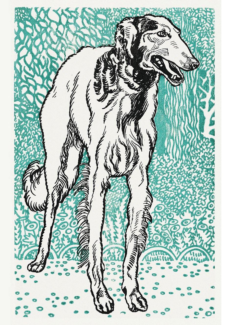 DOG ART PRINTS: Bulldog, Greyhound Artworks by Moriz Jung - Pimlico Prints