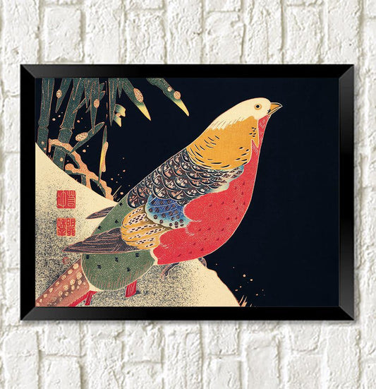 PHEASANT ART PRINT: Vintage Japanese Bird Illustration - Pimlico Prints