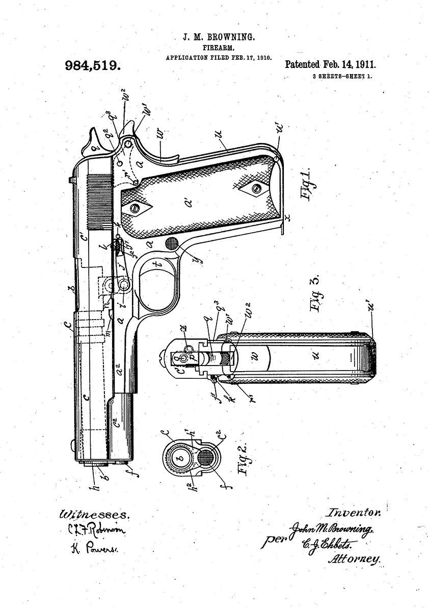GUN PATENT PRINT: Firearm Design Blueprint - Pimlico Prints