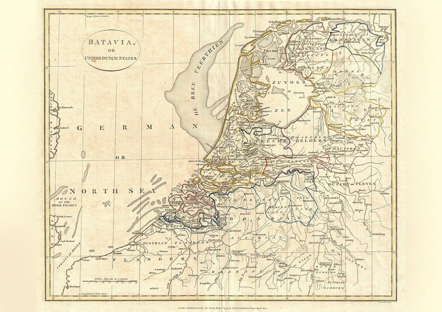 HOLLAND MAP: Vintage Dutch Atlas Art Print - Pimlico Prints