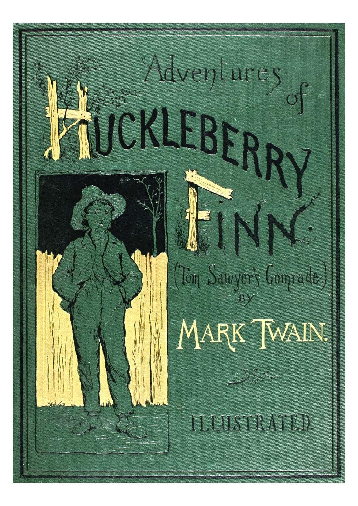 HUCKLEBERRY FINN PRINT: Vintage Twain Book Cover Art Poster - Pimlico Prints