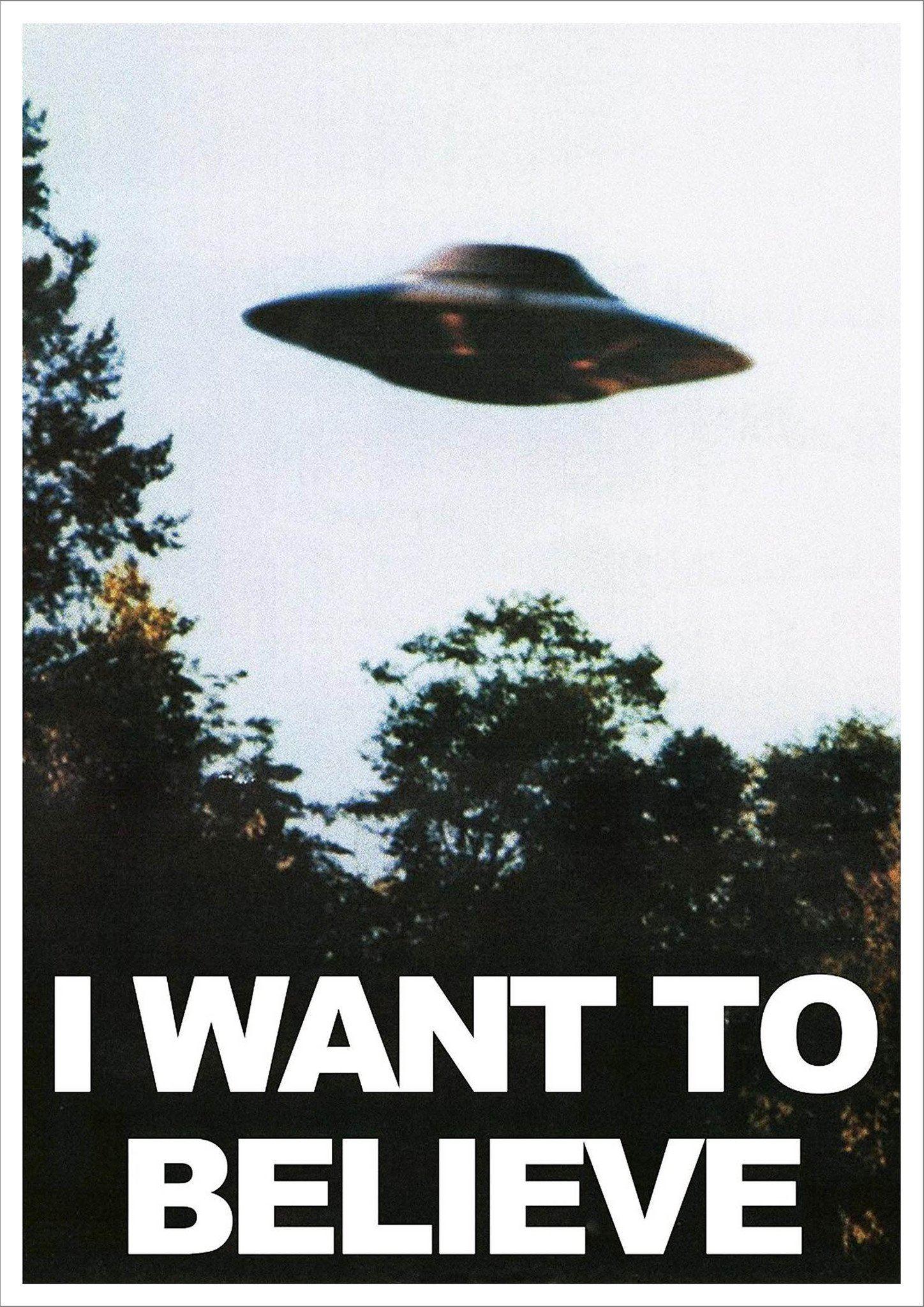 X-FILES TV POSTER: 'I Want to Believe' UFO Print - Pimlico Prints