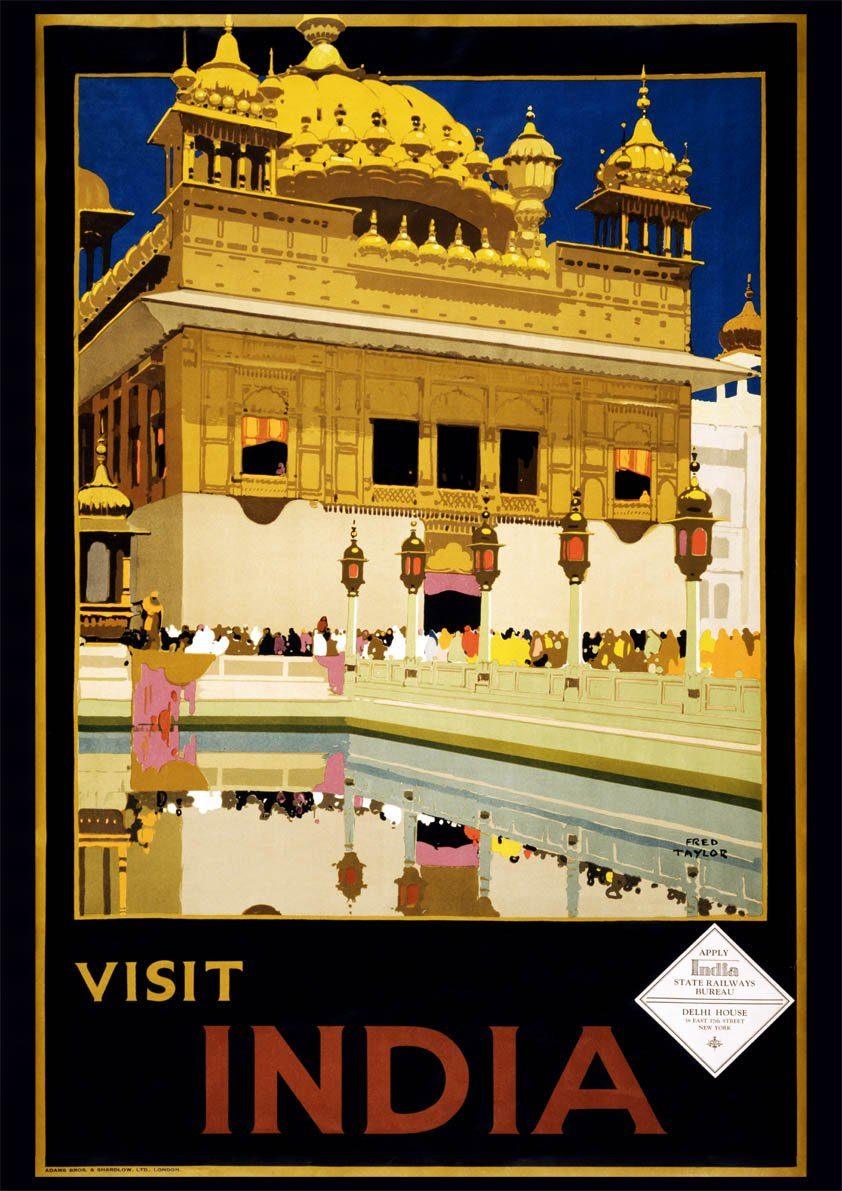 SEE INDIA POSTER: Vintage Temple Tourism Print - Pimlico Prints