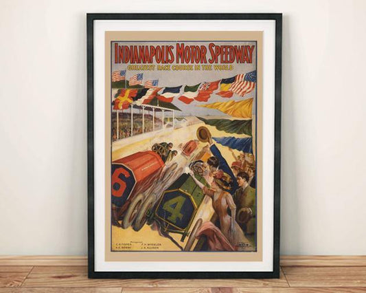 INDIANAPOLIS POSTER: Vintage Motor Speedway Print - Pimlico Prints
