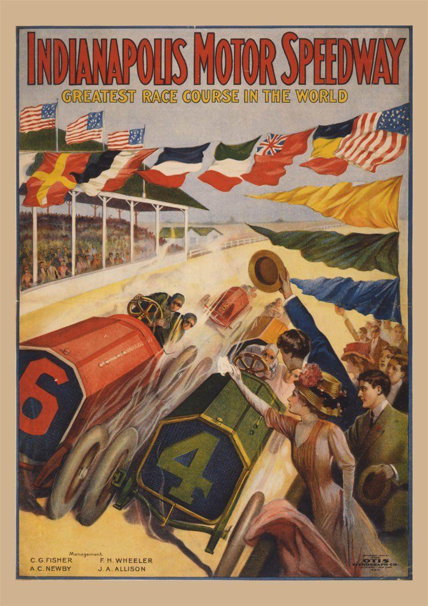 INDIANAPOLIS POSTER: Vintage Motor Speedway Print - Pimlico Prints