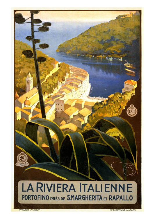 ITALIAN RIVIERA POSTER: Vintage Italian Travel Advert - Pimlico Prints