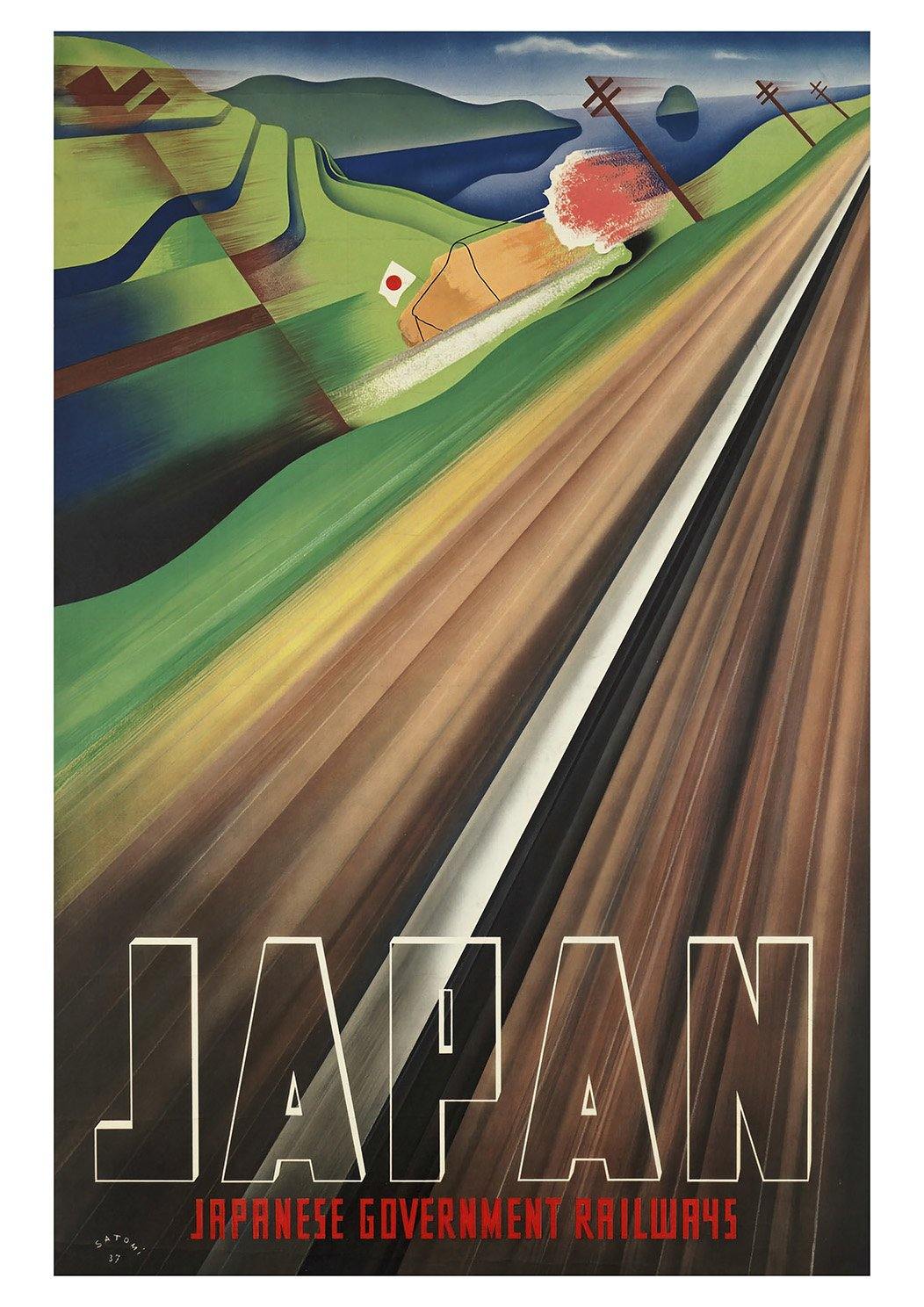 JAPAN TRAIN POSTER: Vintage Japanese Railway Print - Pimlico Prints