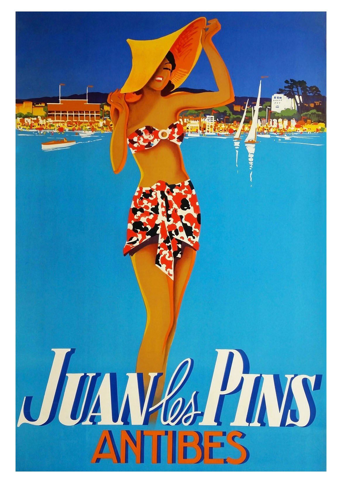 JUAN LES PINS POSTER: Vintage Antibes Holiday Print - The Print Arcade