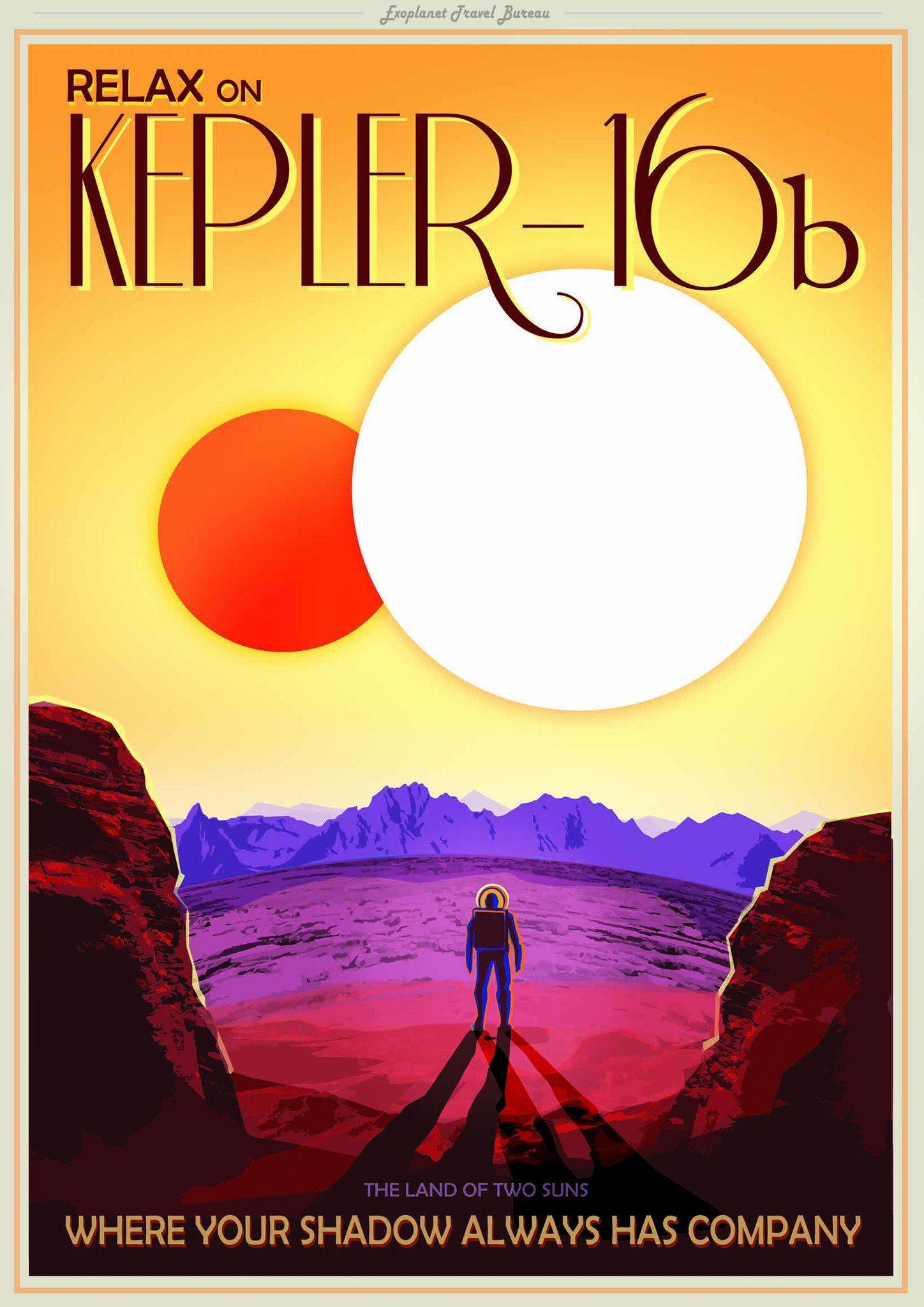 KEPLER 16b POSTER: NASA Two Shadows Space Print - Pimlico Prints