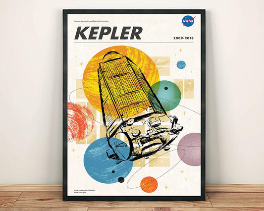 NASA TELESCOPE PRINT: Kepler Space Observatory Art Poster - Pimlico Prints