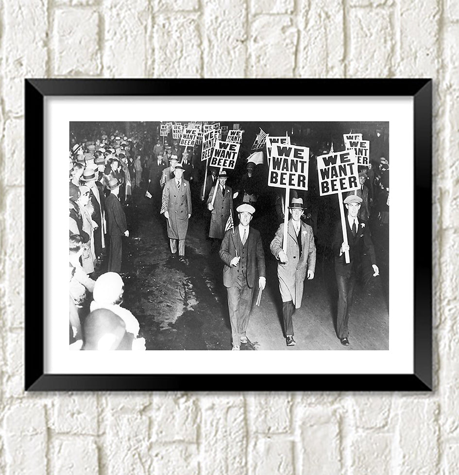 BEER PRINT: Men Marching for Beer Photo Art Print