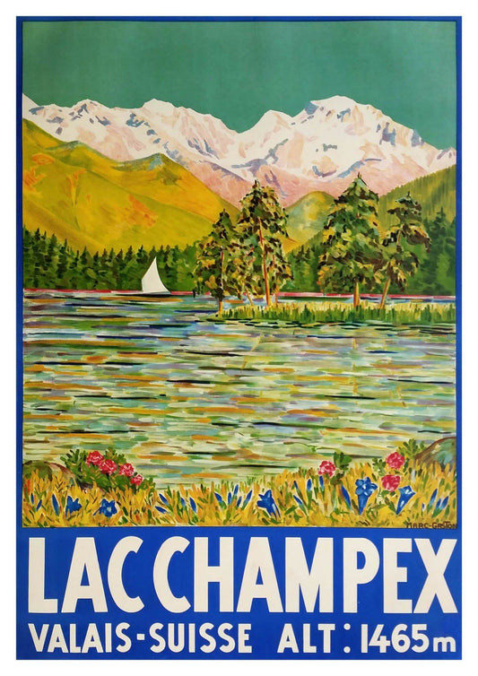 LAC CHAMPEX POSTER: Swiss Lake Travel Print - The Print Arcade