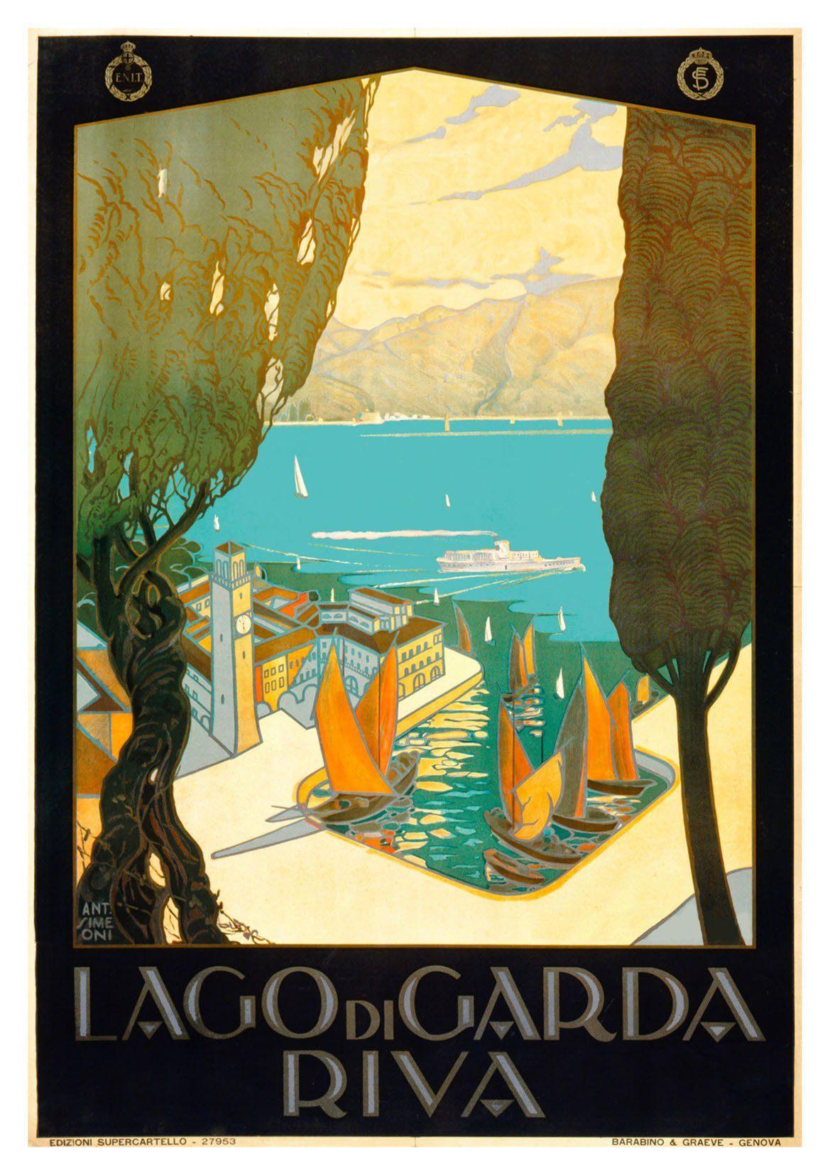 LAGO DI GARDA POSTER: Vintage Italian Travel Advert Print - Pimlico Prints