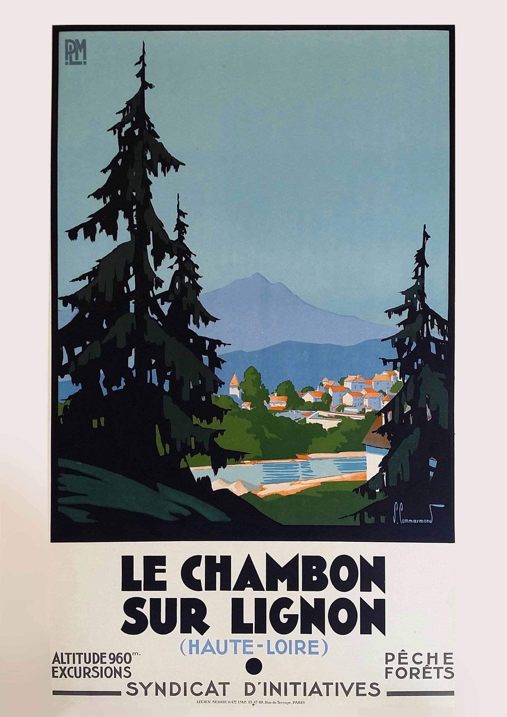 LE CHAMBON-SUR-LIGNON POSTER: Vintage French Travel Print - The Print Arcade
