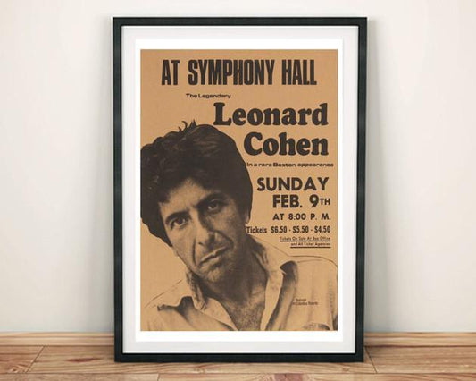 LEONARD COHEN POSTER: Vintage Concert Poster Reproduction Print - Pimlico Prints