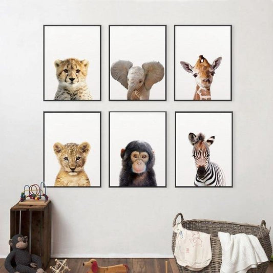 BABY ANIMAL ART: Cute Lion, Elephant, Giraffe Canvas Prints - Pimlico Prints