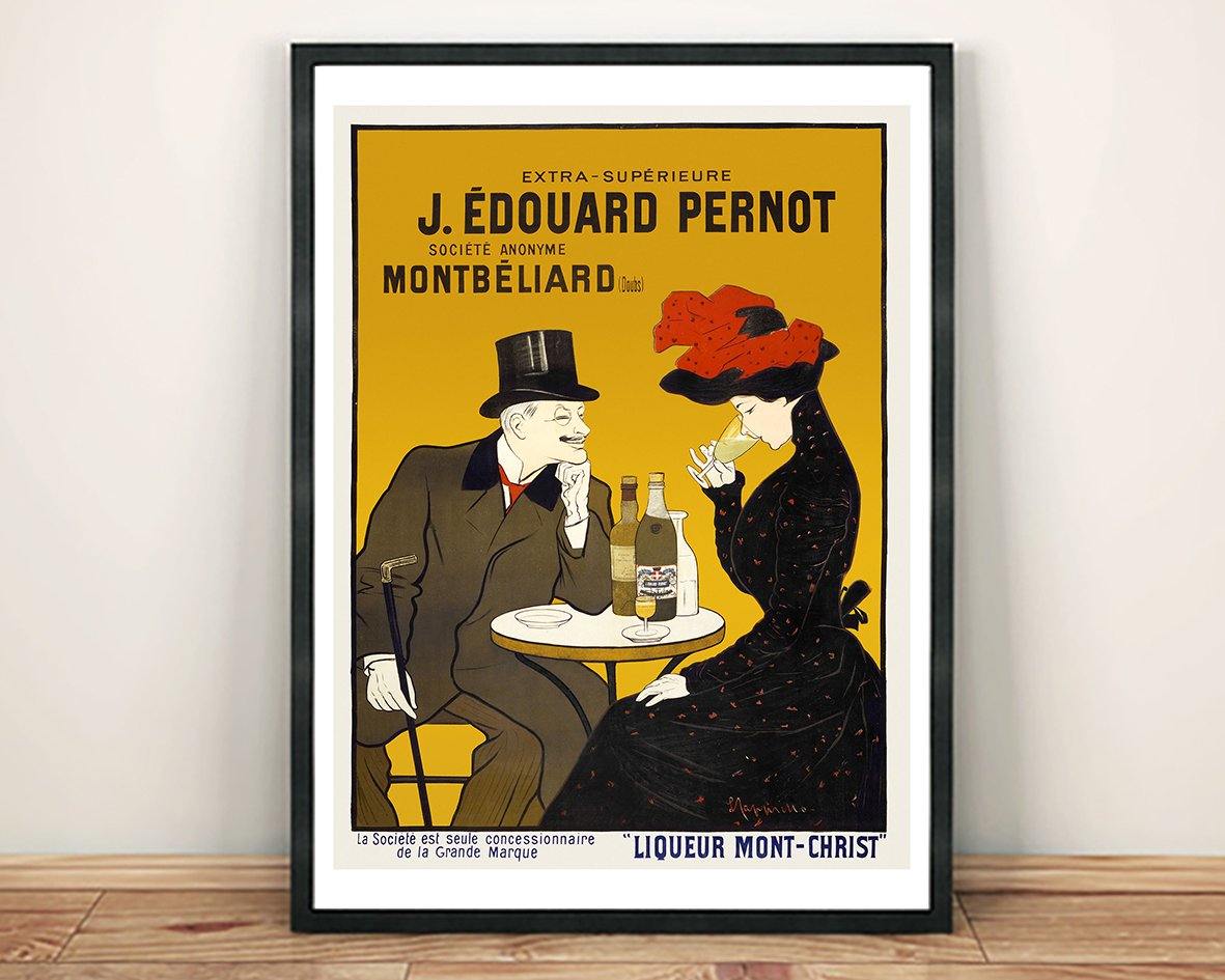 PERNOT POSTER: Vintage Liqueur Mont-Christ Advertising Art Print - Pimlico Prints