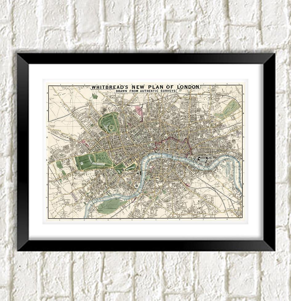 LONDON MAP PRINT: Vintage Atlas Art - Pimlico Prints