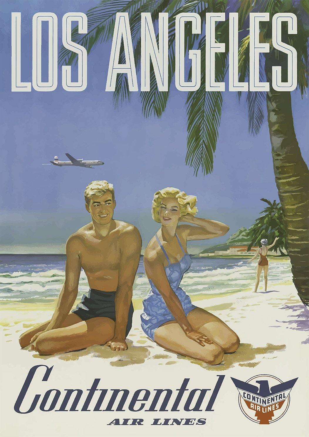 LA BEACH POSTER: Vintage California Travel Advert - Pimlico Prints