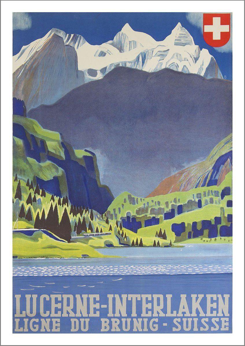 LAKE LUCERNE PRINT: Vintage Swiss Travel Poster - Pimlico Prints