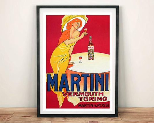 MARTINI POSTER: Vintage Red Vermouth Drink Art Print - Pimlico Prints
