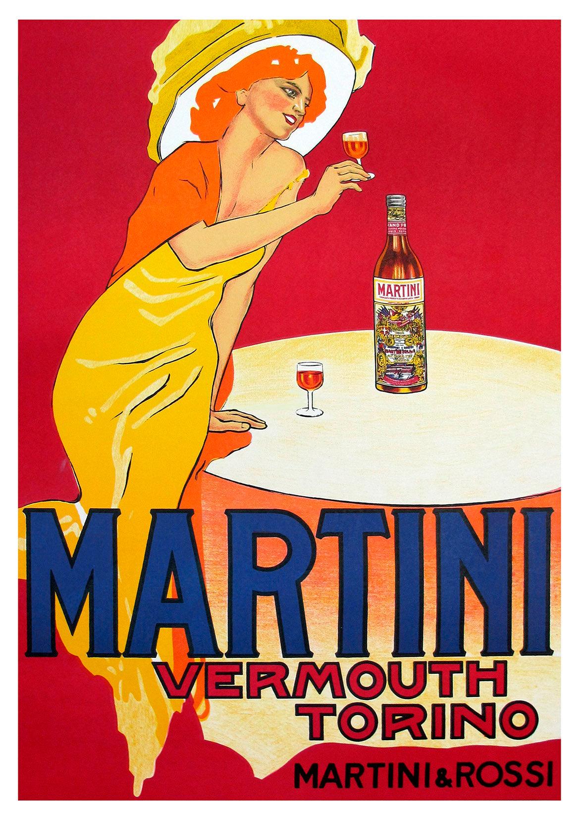MARTINI POSTER: Vintage Red Vermouth Drink Art Print - Pimlico Prints