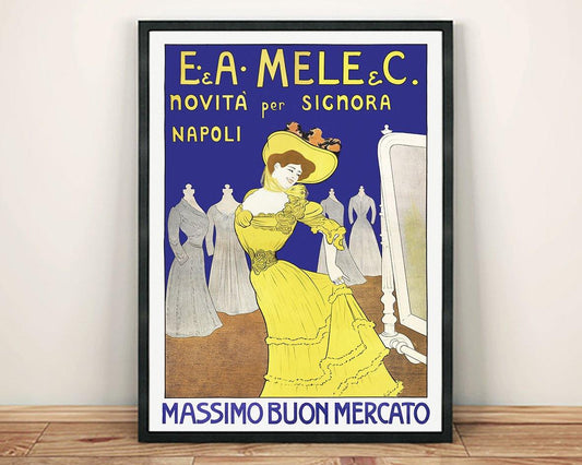 MASSIMO BUON MERCATO POSTER: Vintage Ladies Clothing Advertising Art Print - Pimlico Prints
