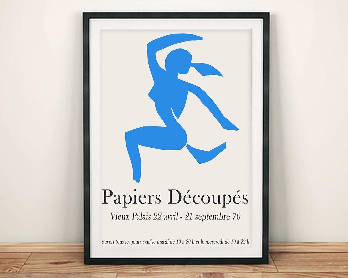 CUT OUTS POSTER: Blue Nude Matisse Style Exhibition Print - Pimlico Prints
