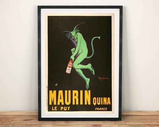 MAURIN POSTER: Vintage Green Demon Alcohol Art Print - Pimlico Prints