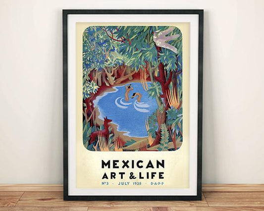 ART & LIFE POSTER: 1930s Mexican Magazine Cover Forest Print - Pimlico Prints