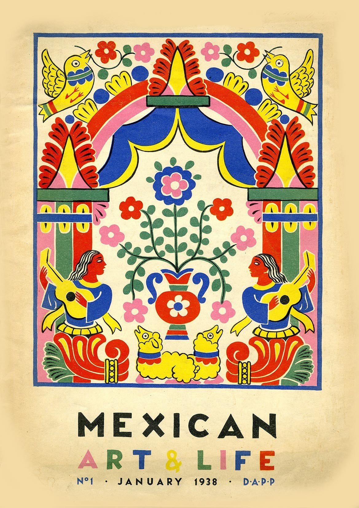 ART & LIFE POSTER: 1930s Mexican Magazine Cover Collage Print - Pimlico Prints