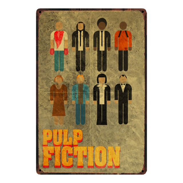 PULP FICTION ART: Tarantino Metal Wall Hanging Prints - Pimlico Prints