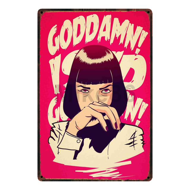 PULP FICTION ART: Tarantino Metal Wall Hanging Prints - Pimlico Prints