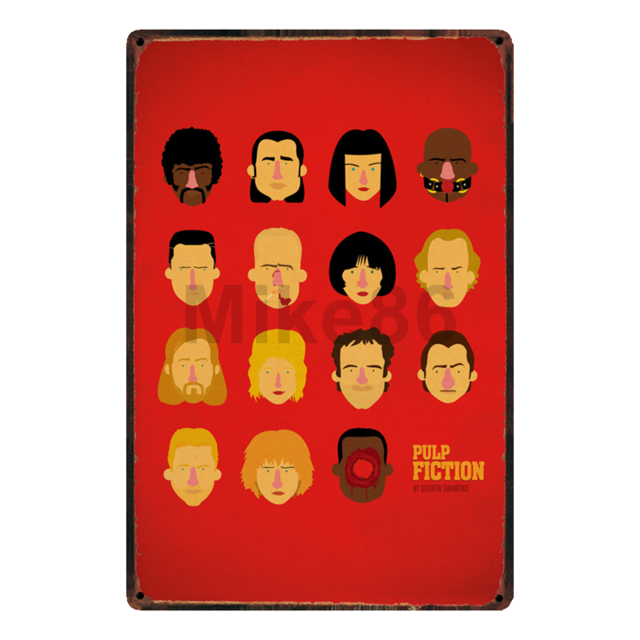 PULP FICTION ART: Tarantino Metal Wall Hanging Prints - Pimlico Prints