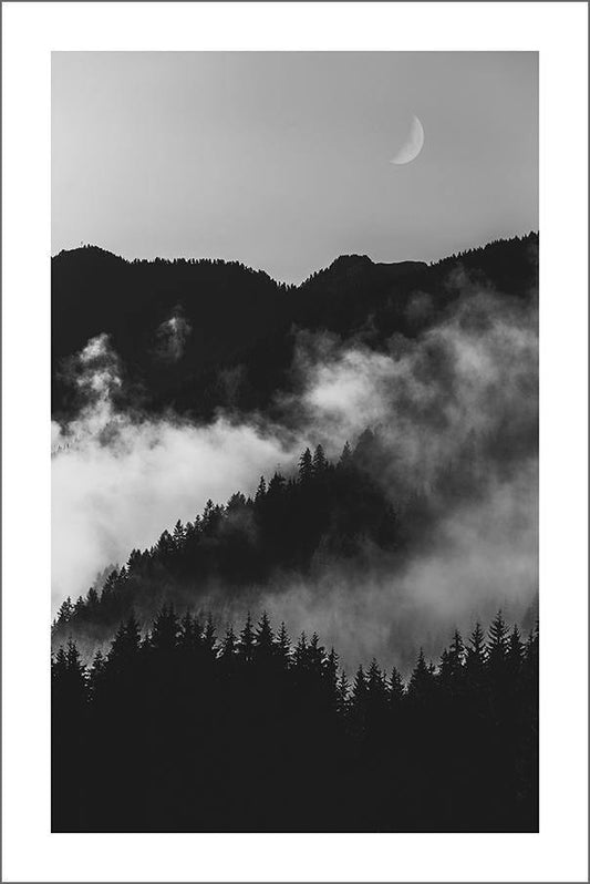 MIST AND MOONLIGHT: Black and White Photograph Wall Art - Pimlico Prints