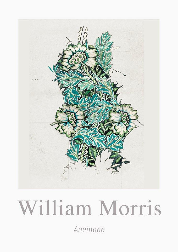 WILLIAM MORRIS ART PRINT: Anemone Design Artwork - Pimlico Prints