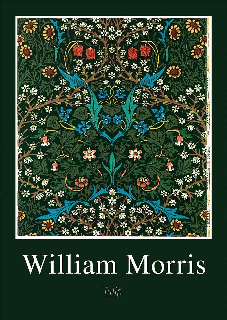 WILLIAM MORRIS ART PRINT: Tulip Flower Pattern Design Artwork - Pimlico Prints