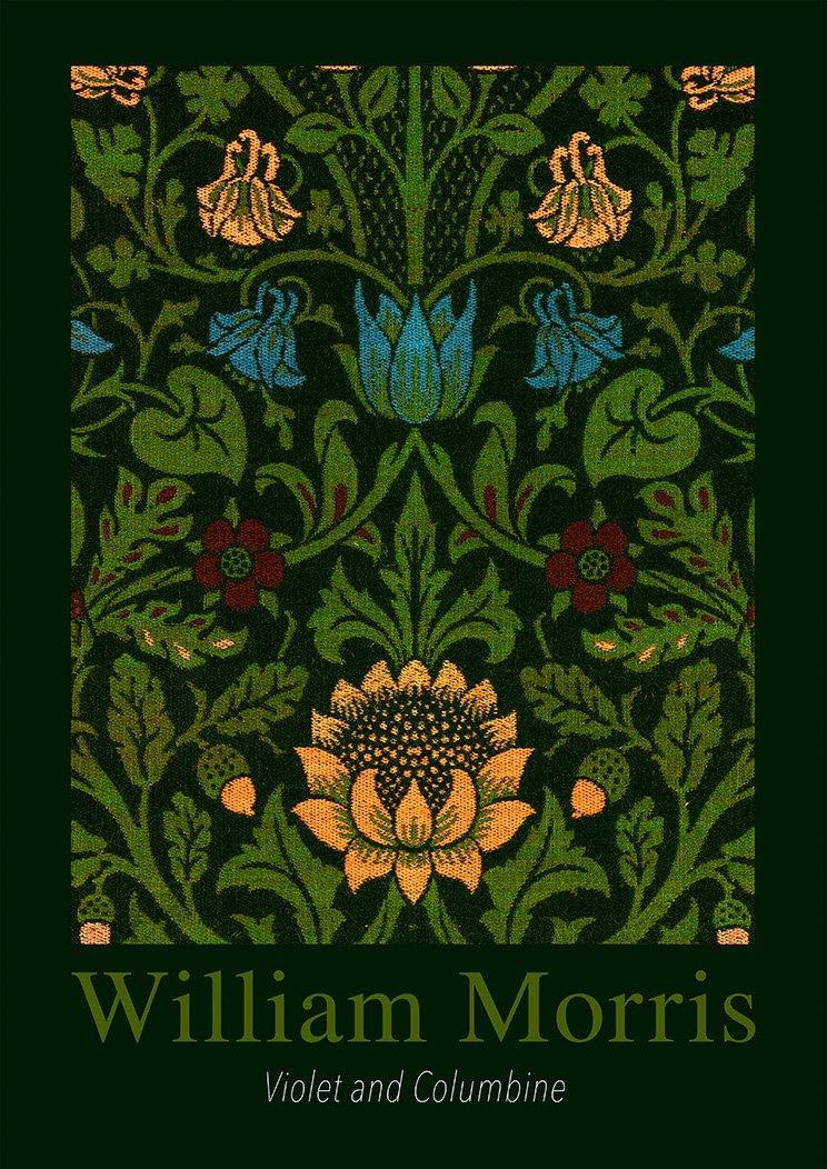 WILLIAM MORRIS ART PRINT: Violet and Columbine Design Artwork - Pimlico Prints