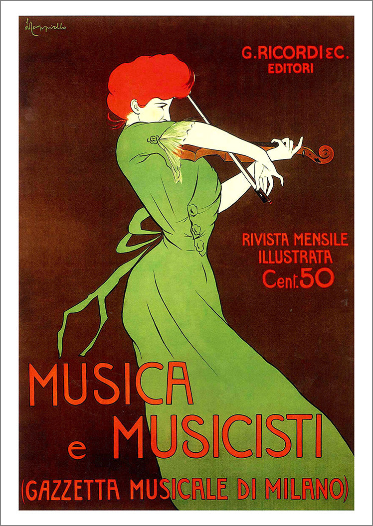 MUSIC POSTER: Vintage Woman Violin Player Advert Print
