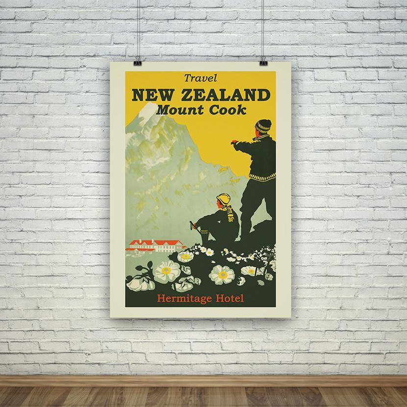 NEW ZEALAND PRINT: Mount Cook Travel Poster - Pimlico Prints