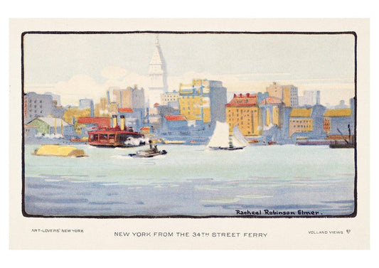 NEW YORK PRINT: New York from the 34th Street Ferry, by Rachael Robinson Elmer - Pimlico Prints