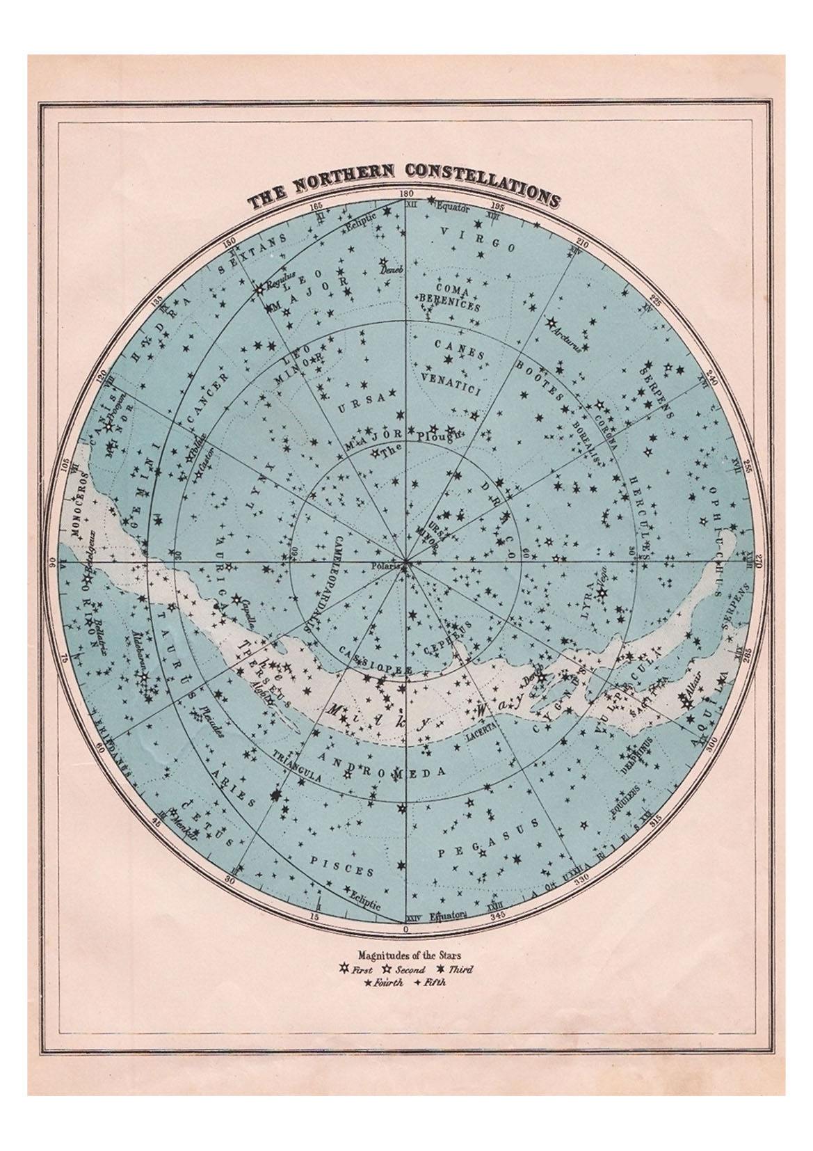 NORTHERN CONSTELLATIONS PRINT: Star Globe Map Art - Pimlico Prints